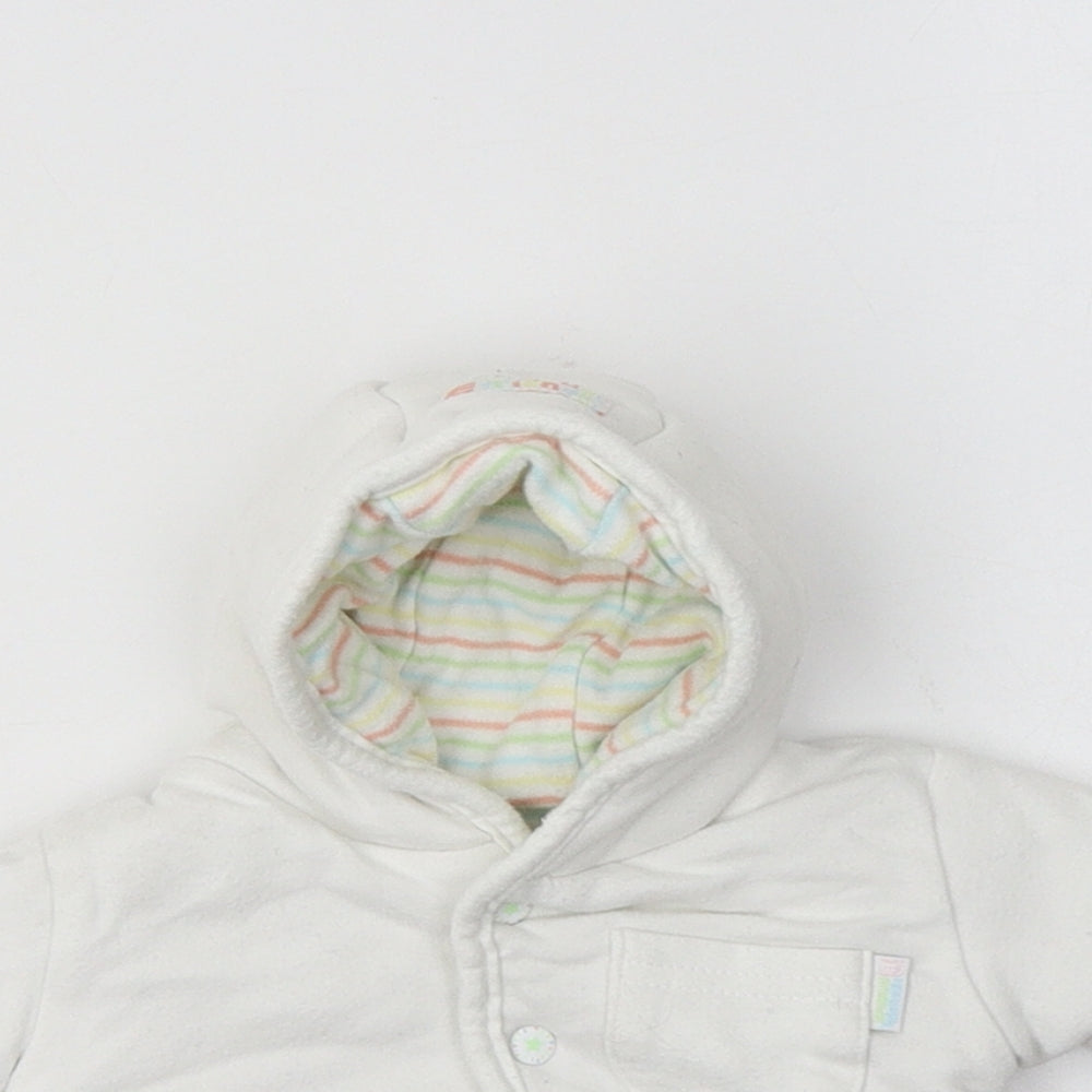 Close-up detail of Marks & Spencer Baby White Basic Jacket Jacket, size 0-3, Months - Cute Animals