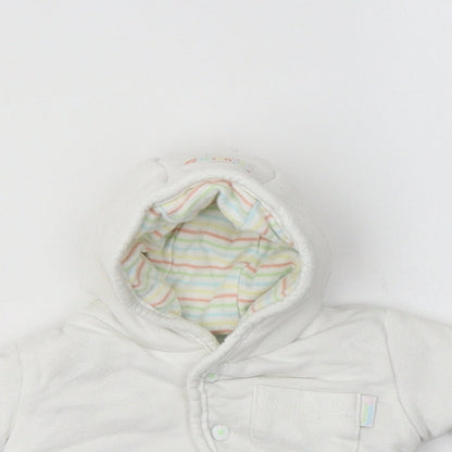 Close-up detail of Marks & Spencer Baby White Basic Jacket Jacket, size 0-3, Months - Cute Animals