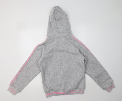 Euro Souvenir Womens Grey Striped Polyester Full Zip Hoodie Size M   - Paris