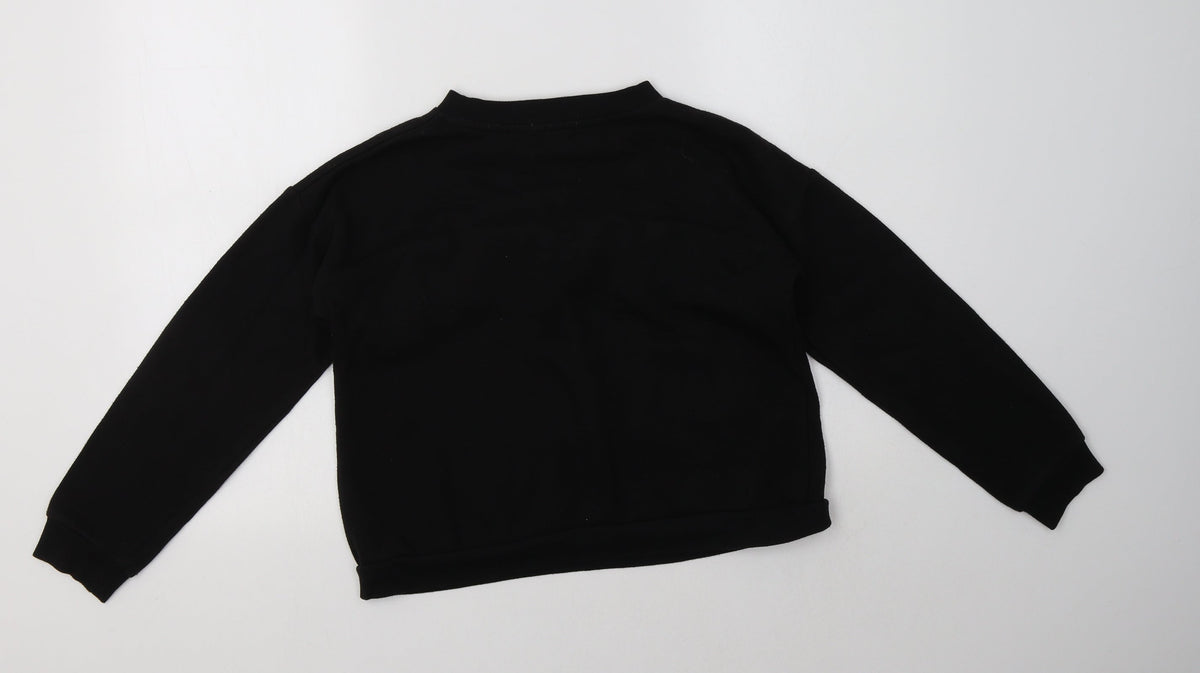 Back view of Primark girls’ black polyester pullover sweatshirt, size 12-13, years