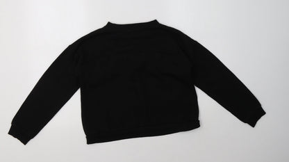 Back view of Primark girls’ black polyester pullover sweatshirt, size 12-13, years
