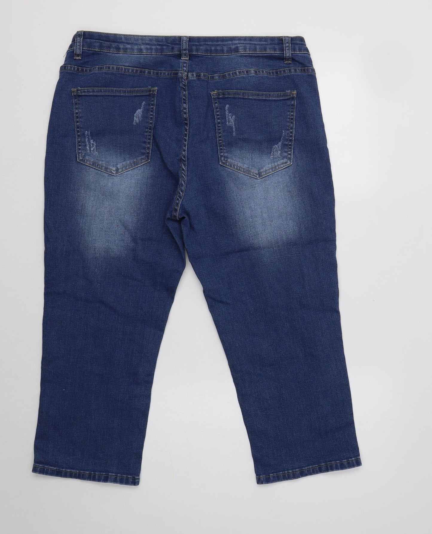 Womens UK Size 34 Sheilay Regular Fit Cropped Blue Jeans