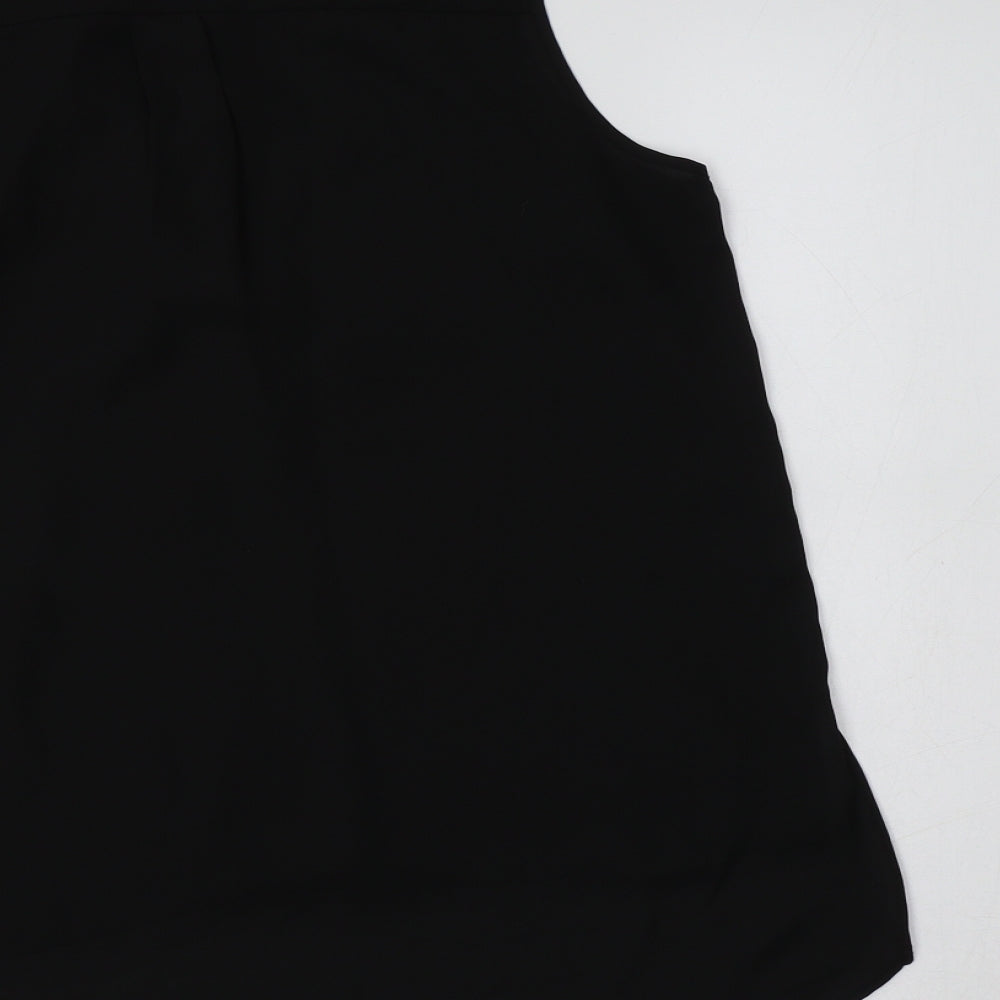 Primark Womens Black  Polyester Basic Blouse Size 12 V-Neck