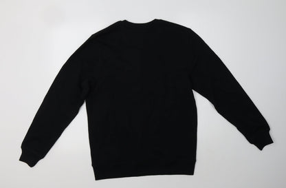 Fair Wear Womens Black Geometric Cotton Pullover Sweatshirt Size M