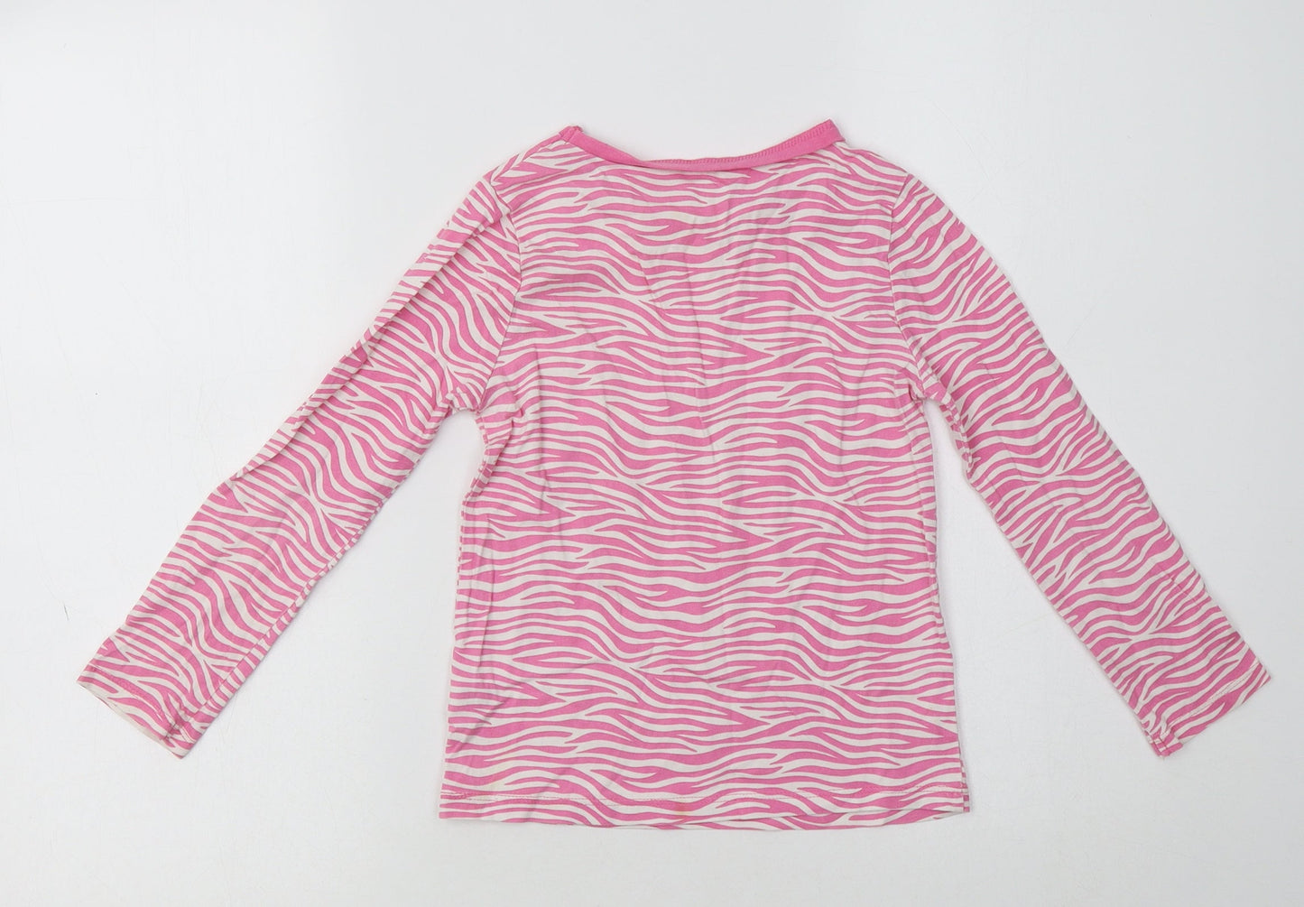 George Girls Pink Animal Print Cotton Top Pyjama Set Size 5-6 Years