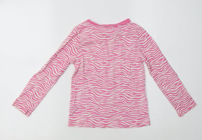 George Girls Pink Animal Print Cotton Top Pyjama Set Size 5-6 Years