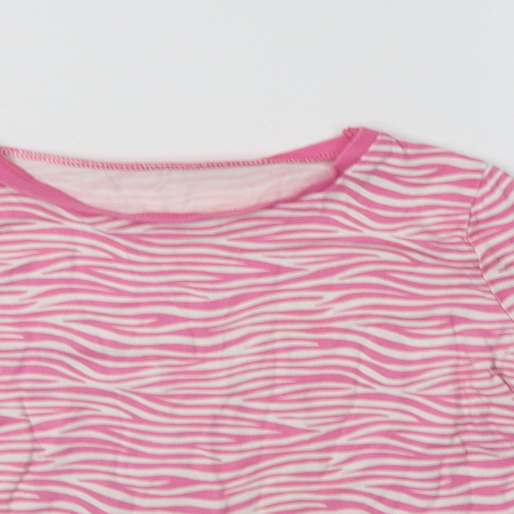 George Girls Pink Animal Print Cotton Top Pyjama Set Size 5-6 Years