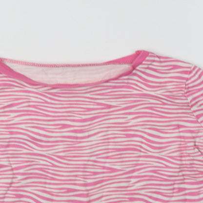 George Girls Pink Animal Print Cotton Top Pyjama Set Size 5-6 Years