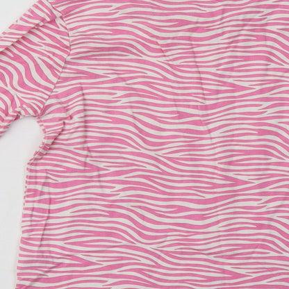 George Girls Pink Animal Print Cotton Top Pyjama Set Size 5-6 Years