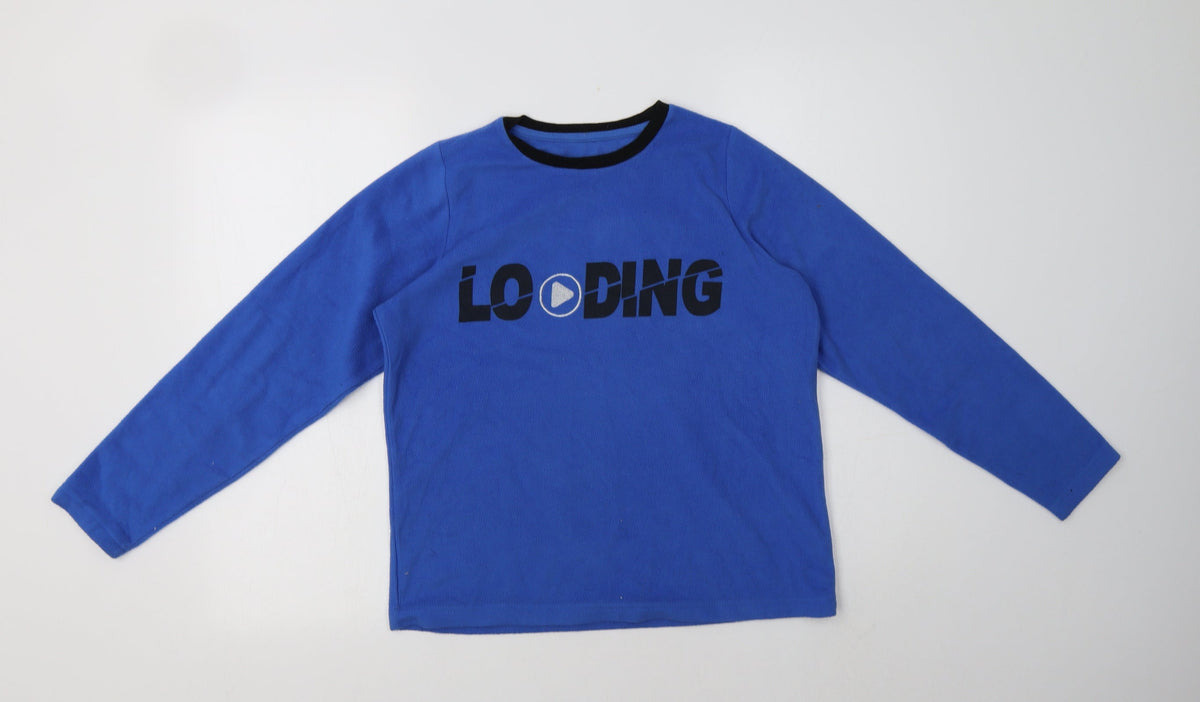 Additional front view of Matalan boys’ blue polyester pullover sweatshirt, size 13, years