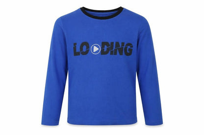 Front view of Matalan boys’ blue polyester pullover sweatshirt, size 13, years
