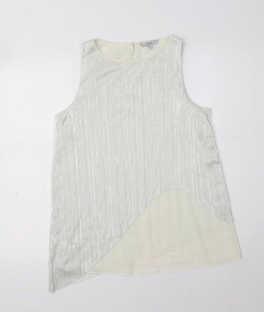 Womens UK Size 10 NEXT Silver Basic Blouse