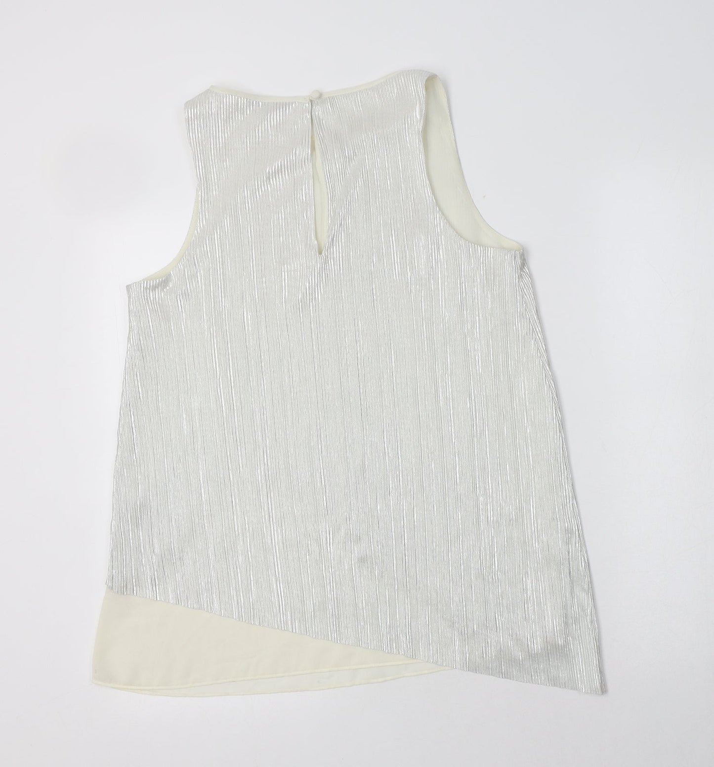 Womens UK Size 10 NEXT Silver Basic Blouse