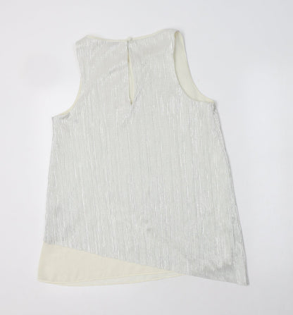 Womens UK Size 10 NEXT Silver Basic Blouse