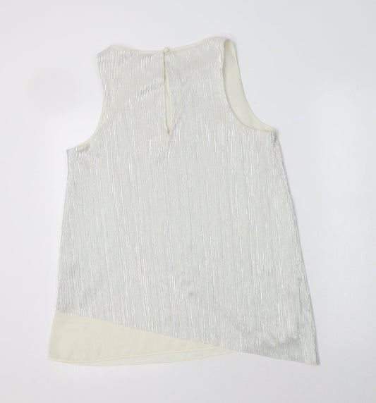 Womens UK Size 10 NEXT Silver Basic Blouse