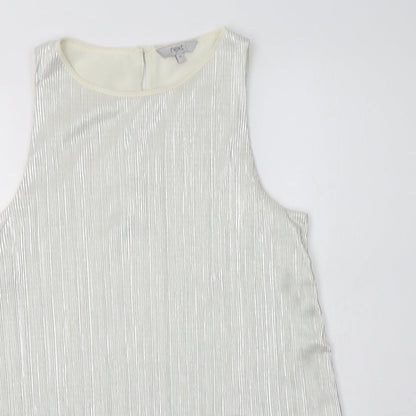 Womens UK Size 10 NEXT Silver Basic Blouse