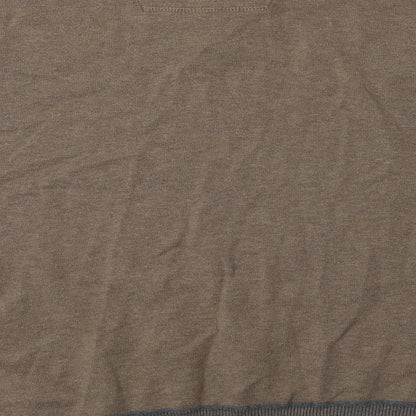 RJR.John Rocha Mens Beige V-Neck  Cotton Pullover Jumper Size L