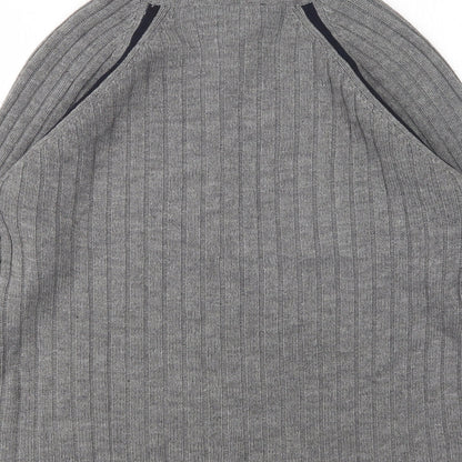 Cedar Wood State Mens Grey Mock Neck  Acrylic Pullover Jumper Size S