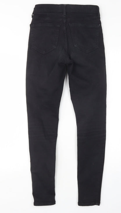 Topshop Womens Black  Cotton Skinny Jeans Size 26 in L29 in Regular