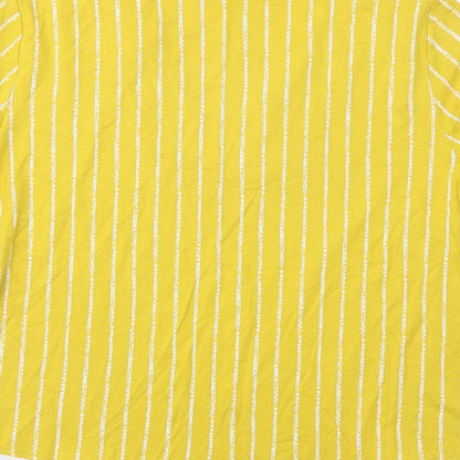M&S Womens Multicoloured Striped Viscose Basic Blouse Size 14 V-Neck