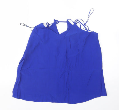 F&F Womens Blue   Basic Blouse Size 14 V-Neck