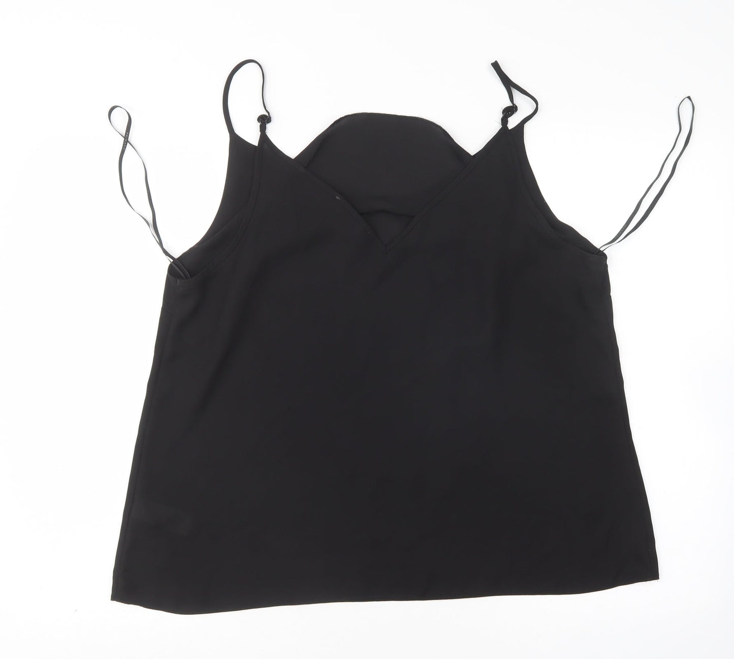 Primark Womens Black  Polyester Basic Blouse Size 18 V-Neck