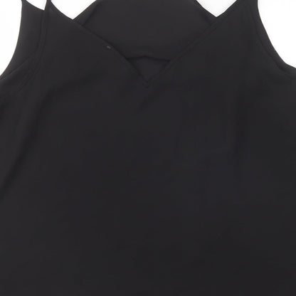 Primark Womens Black  Polyester Basic Blouse Size 18 V-Neck