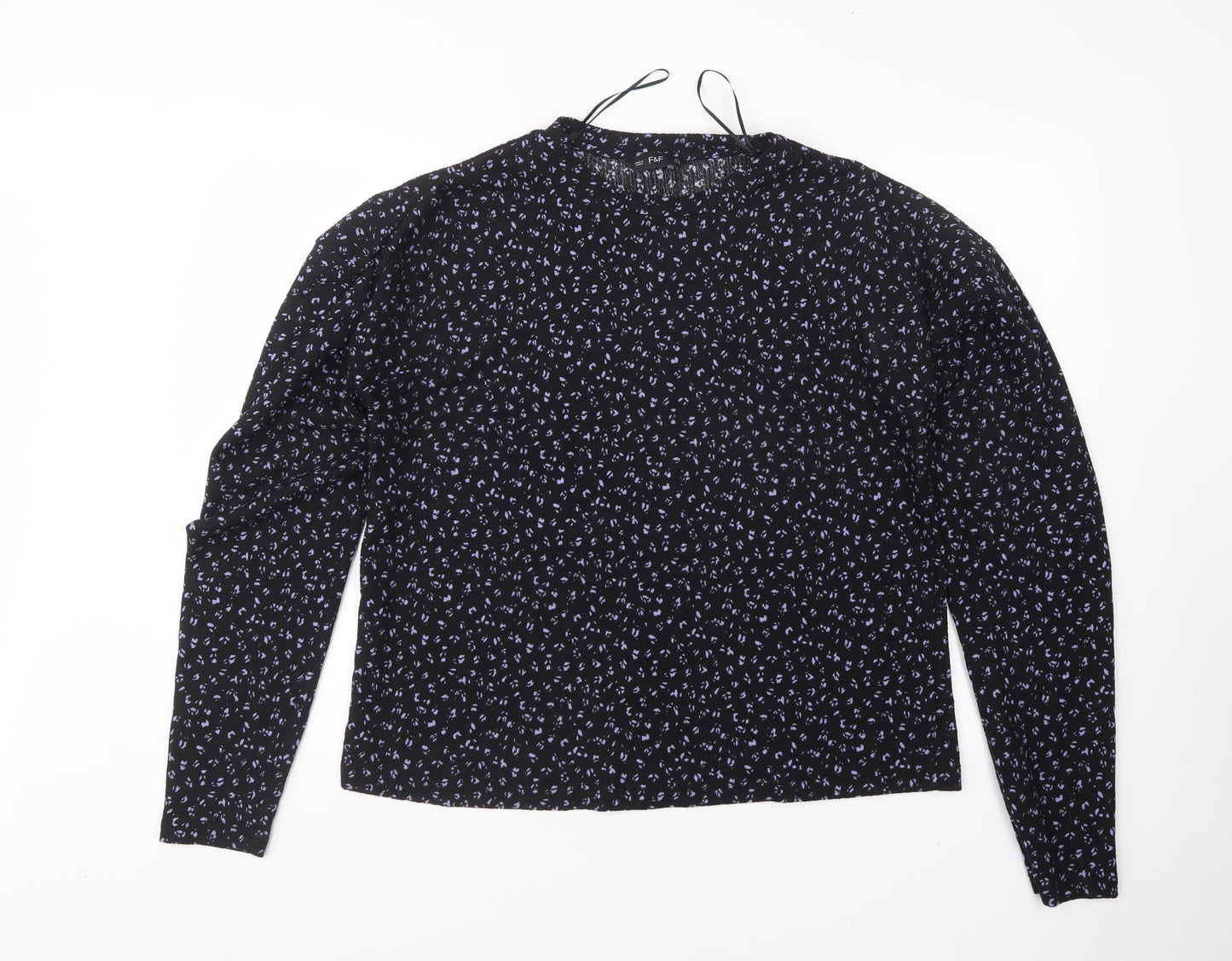 F&F Womens Multicoloured Round Neck Animal Print Polyester Pullover Jumper Size 14