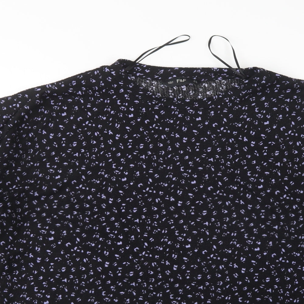 F&F Womens Multicoloured Round Neck Animal Print Polyester Pullover Jumper Size 14