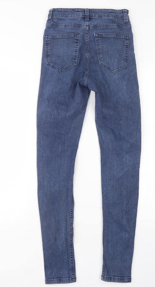 Topshop Womens Blue  Cotton Skinny Jeans Size 26 in L29 in Regular
