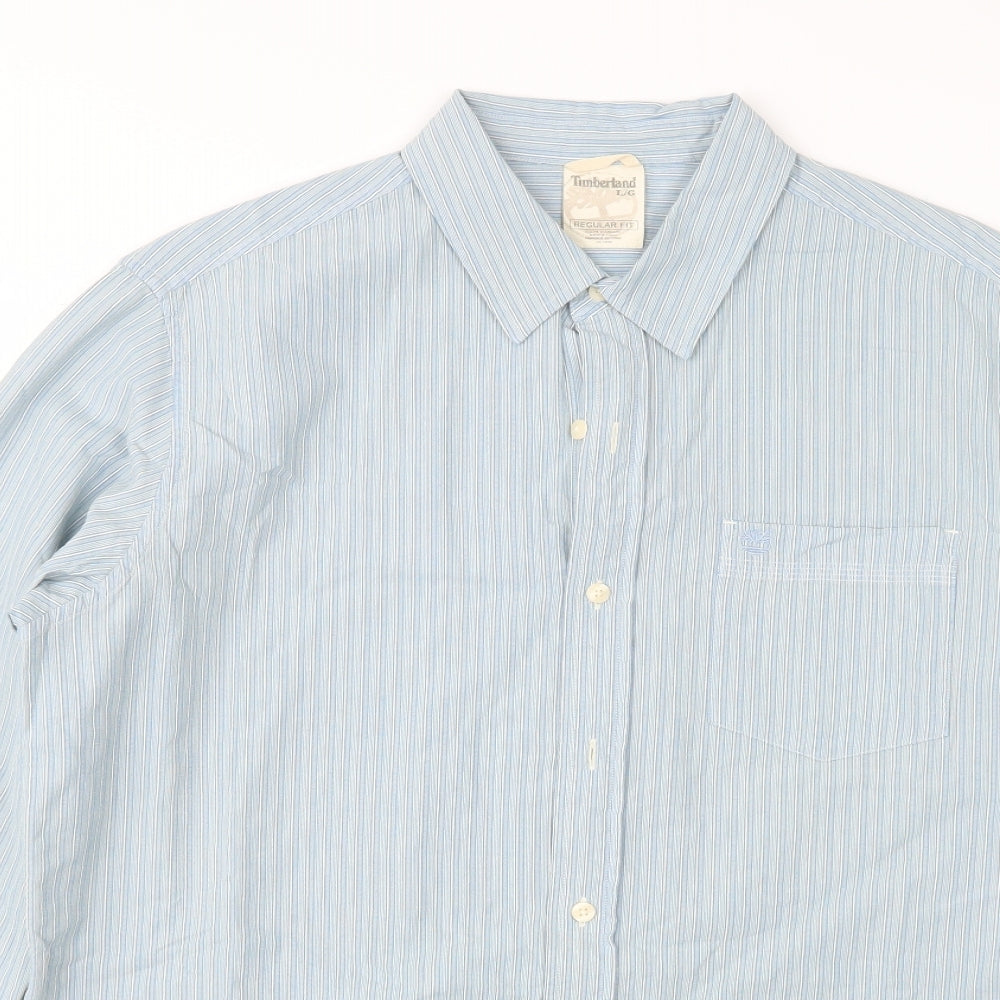 Timerland Mens Multicoloured Striped Cotton  Button-Up Size L Collared