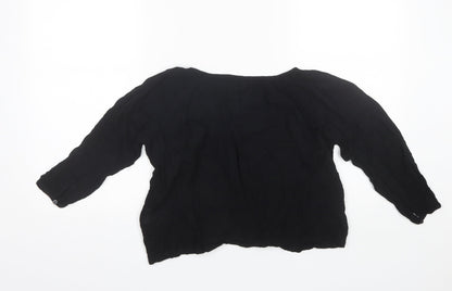 Miss E-Vie Girls Black  Viscose Basic Blouse Size 11 Years V-Neck