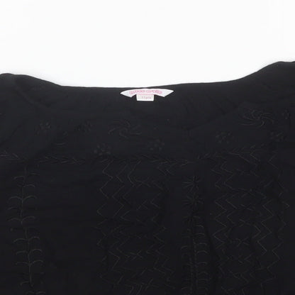 Miss E-Vie Girls Black  Viscose Basic Blouse Size 11 Years V-Neck