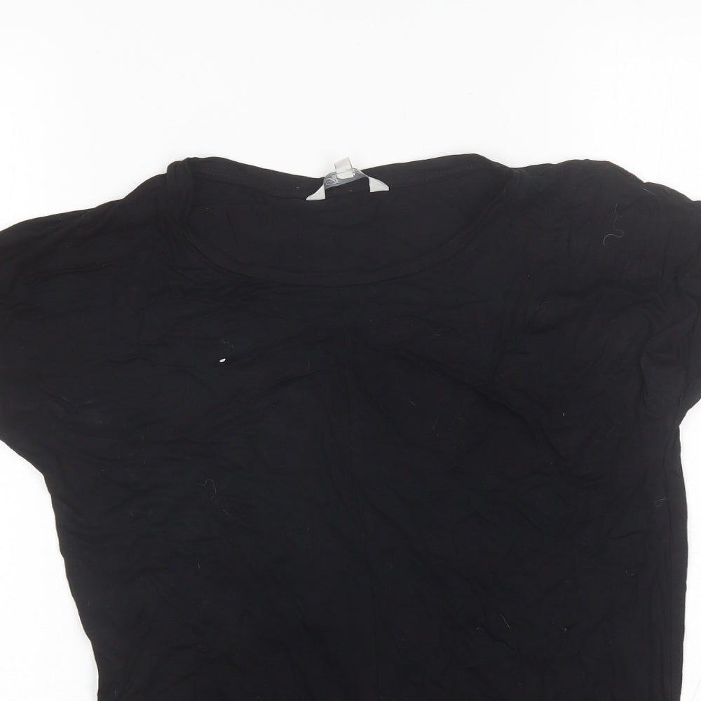 Womens UK Size 8 Peacocks Black Basic T-Shirt