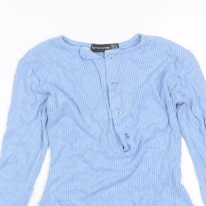 PRETTYLITTLETHING Womens Blue  Viscose Bodysuit One-Piece Size 10