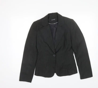 George Womens Black  Polyester Jacket Blazer Size 8