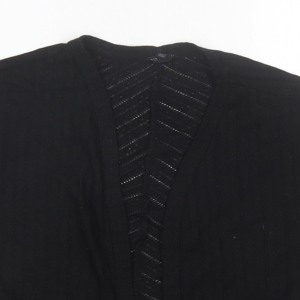 Aeropastale Womens Black V-Neck  Polyester Shrug Jumper Size XS