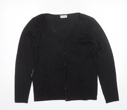 Womens UK Size S Soon Black Cardigan Jumper