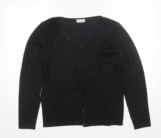 Womens UK Size S Soon Black Cardigan Jumper