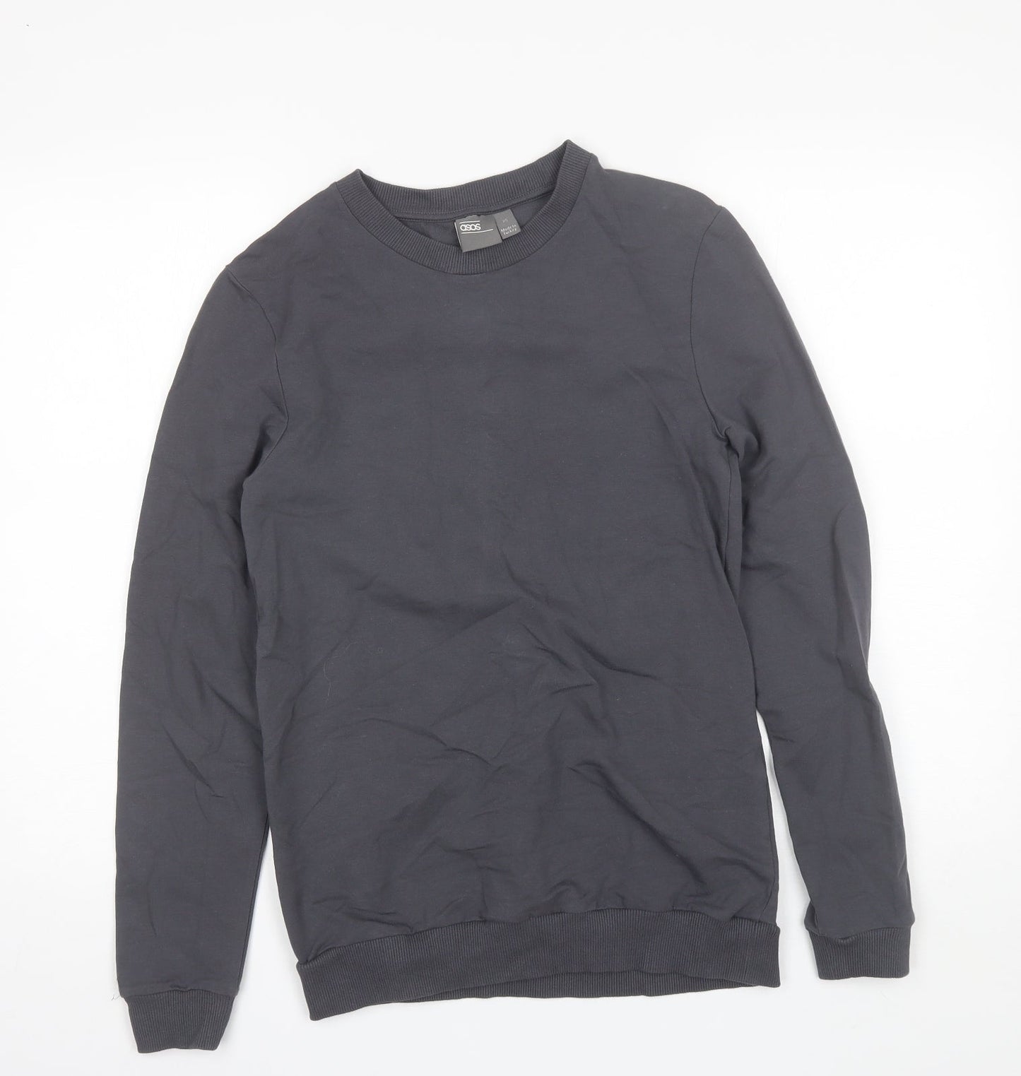 ASOS Mens Grey Round Neck  Cotton Pullover Jumper Size XS