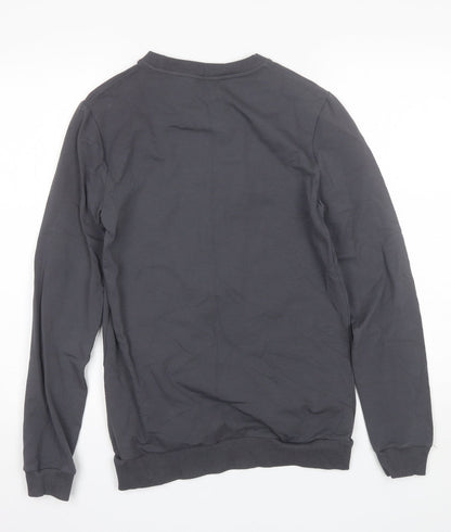 ASOS Mens Grey Round Neck  Cotton Pullover Jumper Size XS