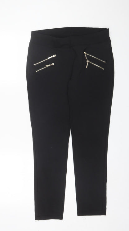 Elegant's Womens Black  Polyester Trousers  Size 14 L27 in Regular