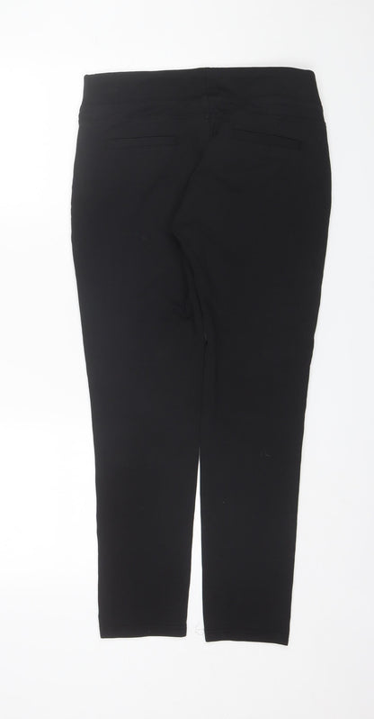 Elegant's Womens Black  Polyester Trousers  Size 14 L27 in Regular