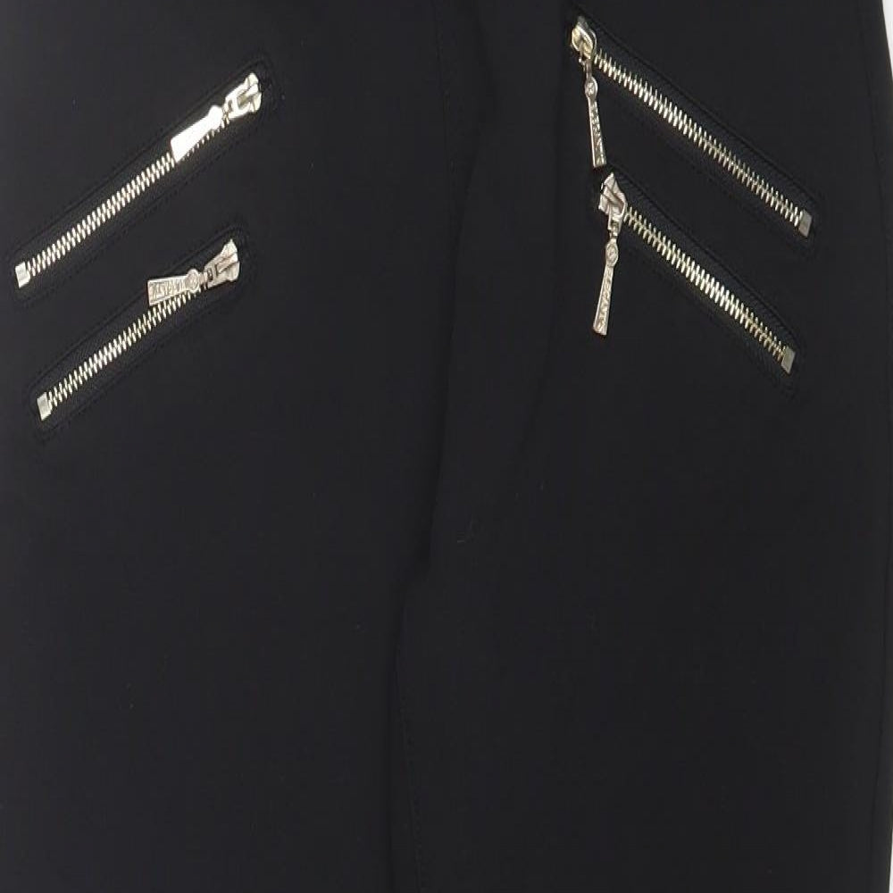 Elegant's Womens Black  Polyester Trousers  Size 14 L27 in Regular