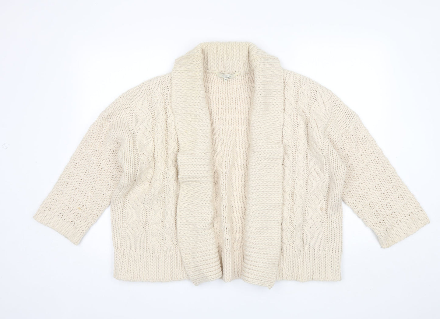 Womens UK Size 14 Debenhams Ivory Cardigan Jumper