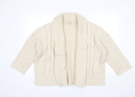 Womens UK Size 14 Debenhams Ivory Cardigan Jumper