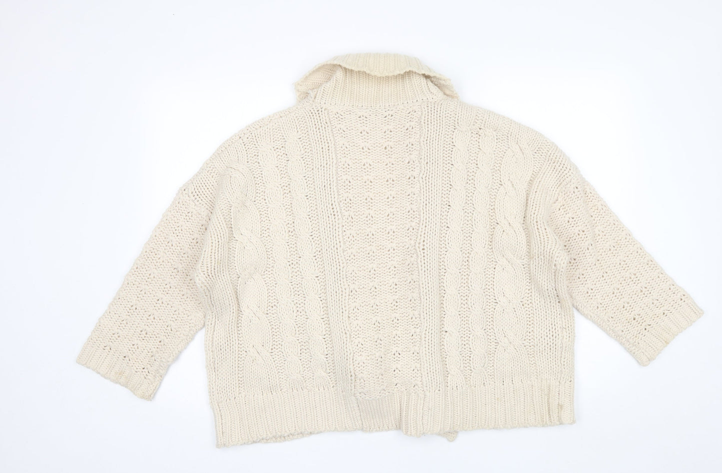 Womens UK Size 14 Debenhams Ivory Cardigan Jumper