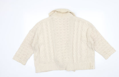 Womens UK Size 14 Debenhams Ivory Cardigan Jumper