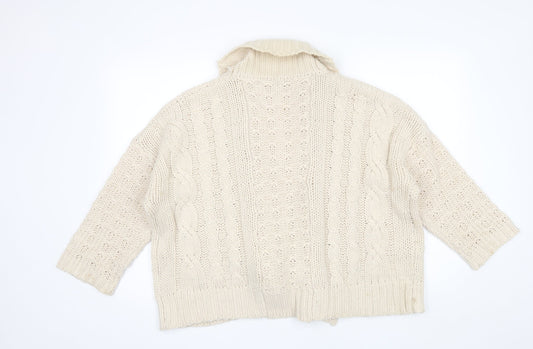 Womens UK Size 14 Debenhams Ivory Cardigan Jumper