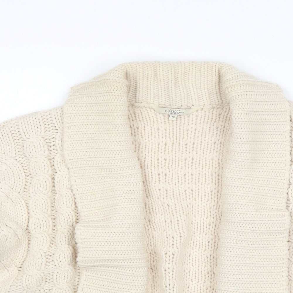 Womens UK Size 14 Debenhams Ivory Cardigan Jumper